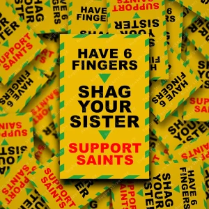 6-fingers-saints-display 6 finger mickey take of St Helens Stickers