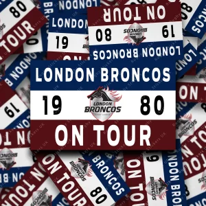London - On Tour display London Broncos on Tour fan sticker pack