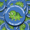 Triceratops Dinosaur birthday party stickers add your custom text