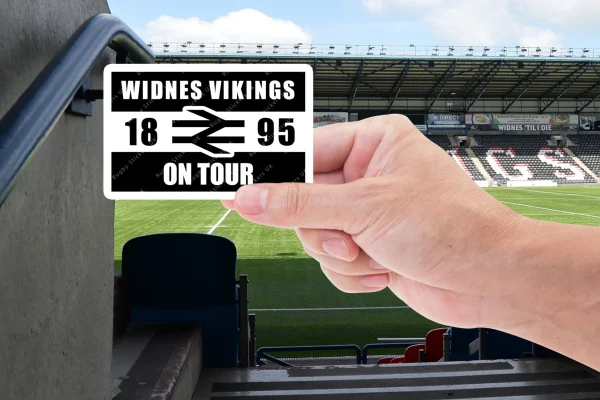 Widnes on Tour hand Widnes fans on tour since 1895 fan stickers
