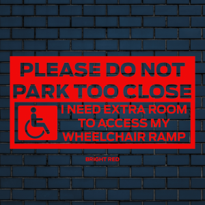 Please do not park too close bright red vinyl decal
