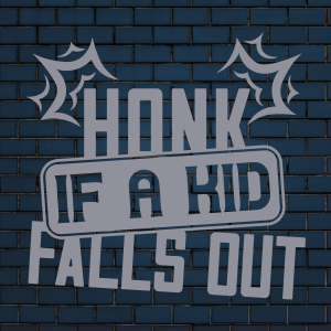 honk if a kid falls out vinyl decal in Silver