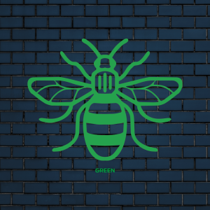 manchester beeh green vinyl decal