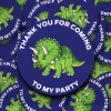 Triceratops Dinosaur birthday party stickers add your custom text