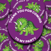 Triceratops Dinosaur birthday party stickers add your custom text