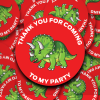 Triceratops Dinosaur birthday party stickers add your custom text